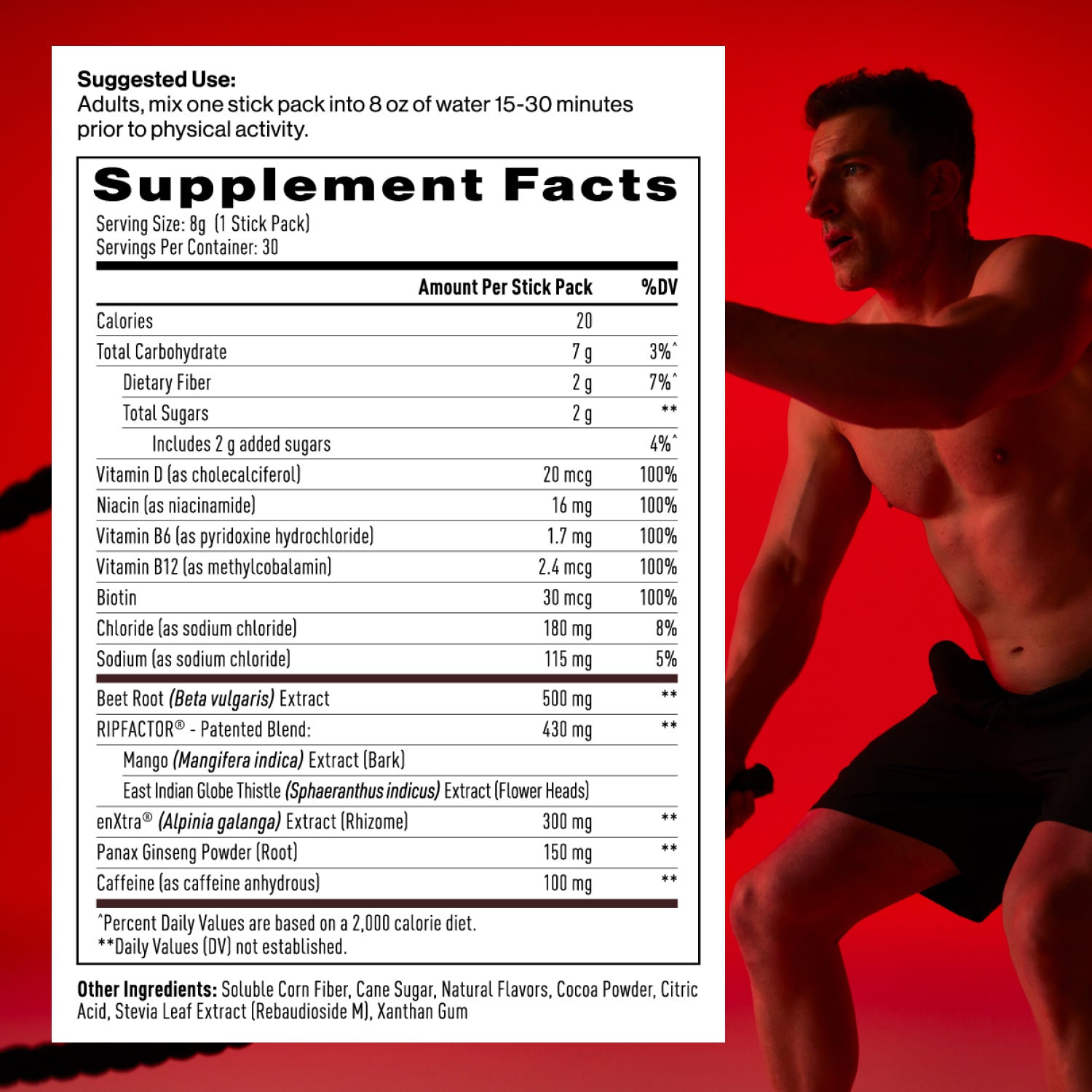 M Drive Accelerate Stim Pre-Workout Supplement Facts