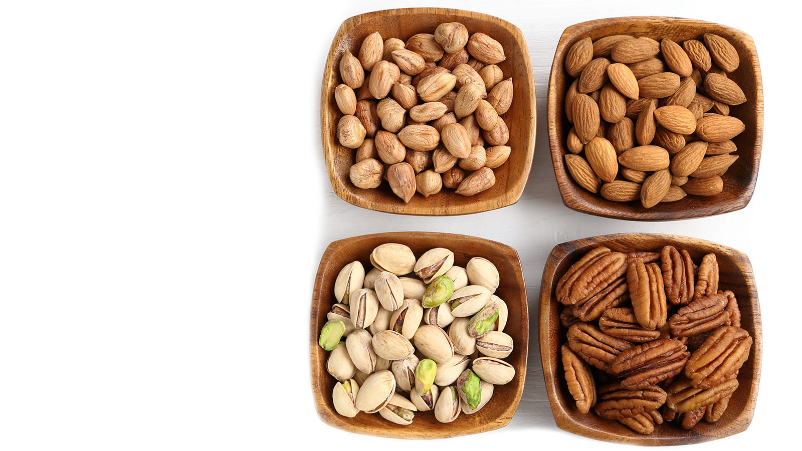 walnuts, pistachios, almonds