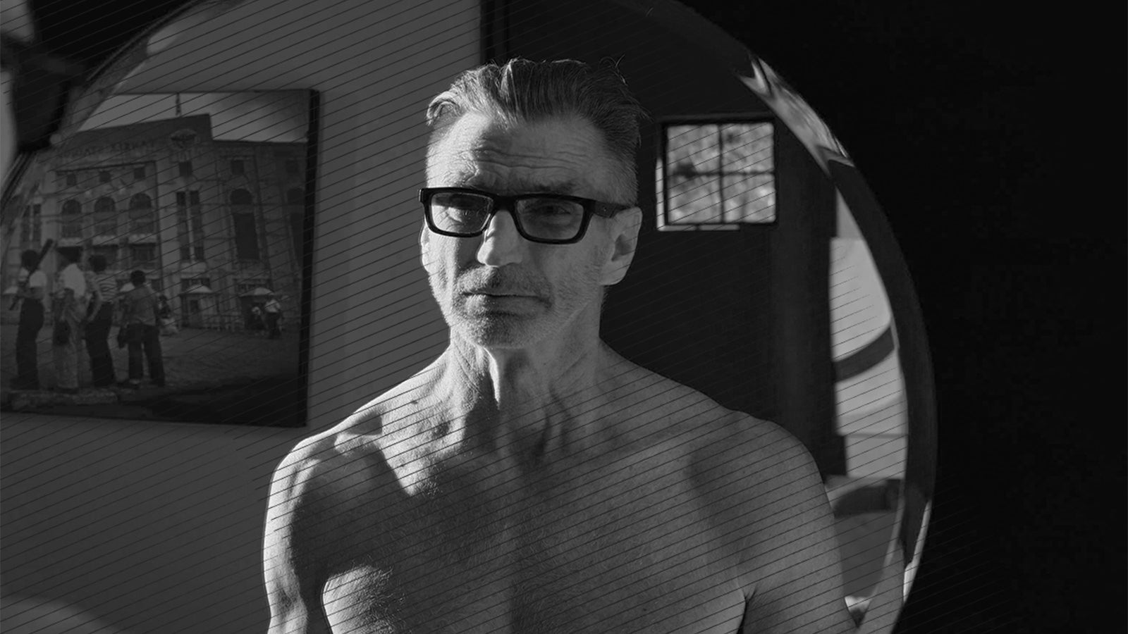 man standing in front of mirror