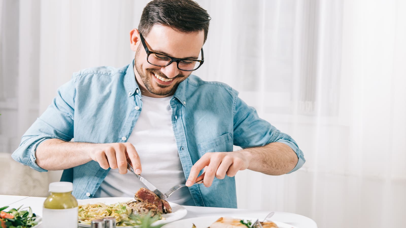 man eating meal