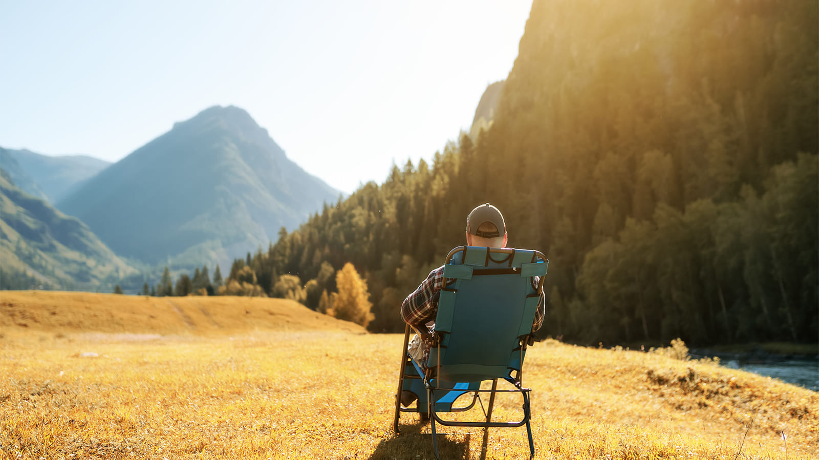 man sitting outside