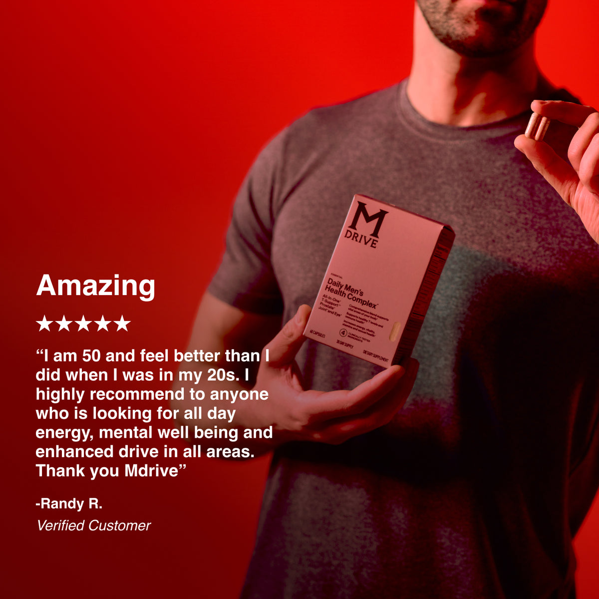 M Drive Daily – Mens Health Supplement with Cordyceps to Reduce Stress ...