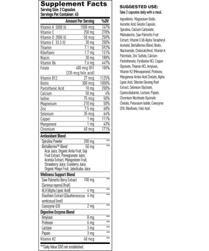 Mdrive Multi Supplement Facts