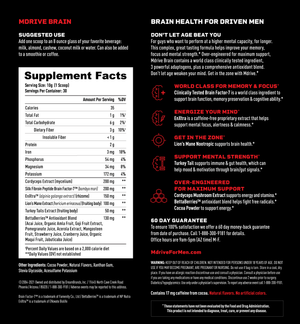 Mdrive Brain Supplement Facts