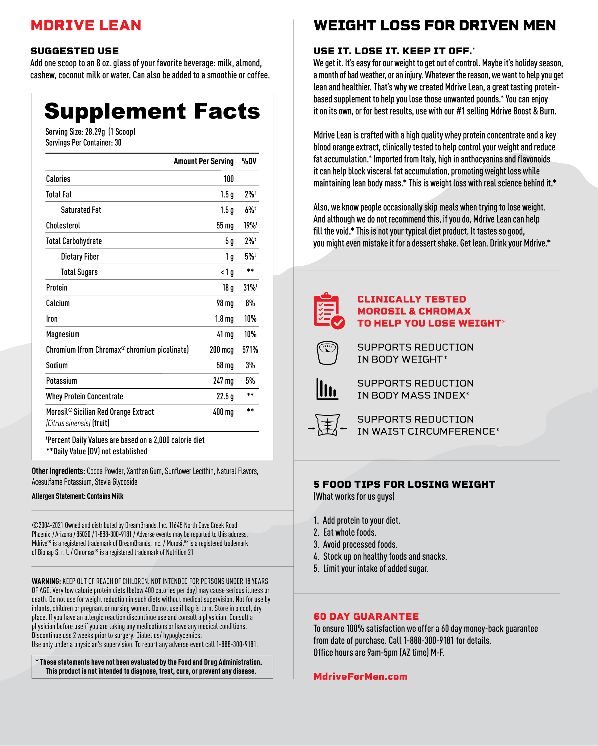 Mdrive Lean Supplement Facts